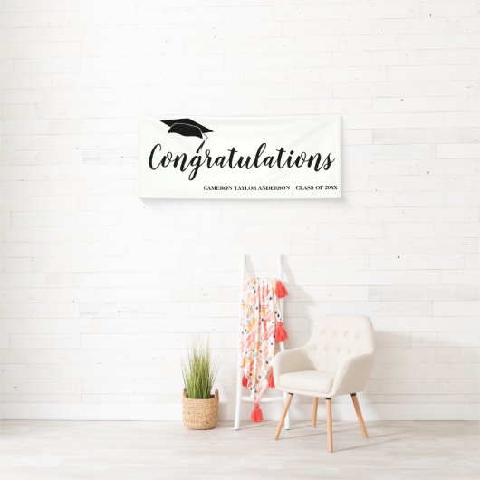 Banderoles Félicitations avec l'obtention du diplôme noire de (En situation)