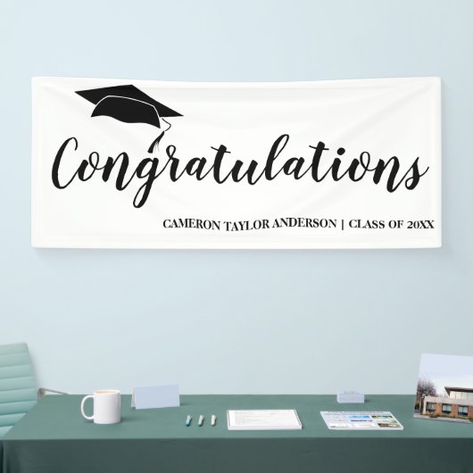 Banderoles Félicitations avec l'obtention du diplôme noire de (Salon professionnel)