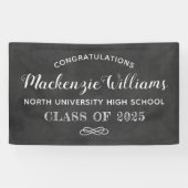 Banderoles Félicitations Black Chalkboard Graduation Party (Horizontal)