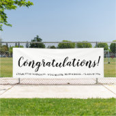 Banderoles Félicitations black custom script graduation (Insitu)