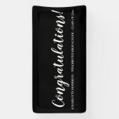 Banderoles Félicitations black custom script graduation (Verticale)