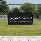 Banderoles Félicitations black custom script graduation (Insitu)