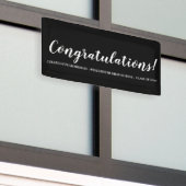 Banderoles Félicitations black custom script graduation (Bâtiment extérieur)