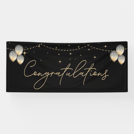 Banderoles Félicitations Black Gold Elegant (Horizontal)