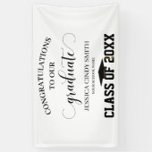 Banderoles Félicitations Black Graduate Graduate Party (Vertical)