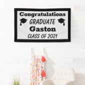 Banderoles Félicitations Black Silver Graduate Graduate Gradu (En situation)