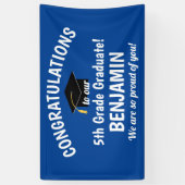 Banderoles Félicitations Bleu pour la 5e année d'études (Vertical)