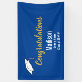 Banderoles Félicitations Blue and White Graduate Name (Vertical)