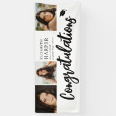 Banderoles Félicitations Brush Script 3 Photo Remise des dip (Vertical)