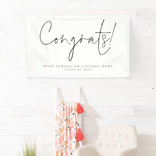 Banderoles Félicitations Classe 2024 Script College Grad (En situation)