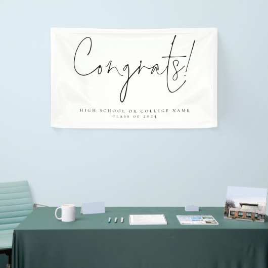 Banderoles Félicitations Classe 2024 Script College Grad (Salon professionnel)