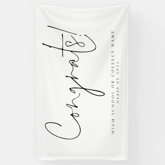 Banderoles Félicitations Classe 2024 Script College Grad (Vertical)