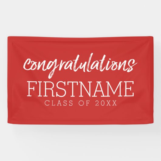 Banderoles Félicitations Classe d'année - Peut modifier rouge (Horizontal)