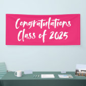 Banderoles Félicitations Classe de 2025 Hot Pink Graduation (Salon professionnel)