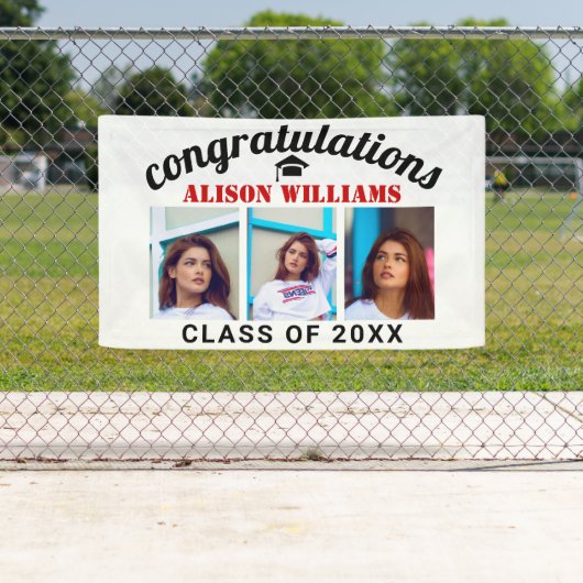 Banderoles Félicitations classe de remise de diplômes de roug (En situation)