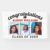 Banderoles Félicitations classe de remise de diplômes de roug (Horizontal)