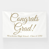 Banderoles Félicitations classe d'écriture d'or année élégant (Horizontal)