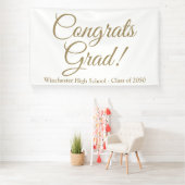 Banderoles Félicitations classe d'écriture d'or année élégant (Insitu)