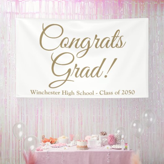 Banderoles Félicitations classe d'écriture d'or année élégant (Fête)