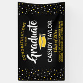 Banderoles Félicitations Confetti Black Gold Jaune (Vertical)