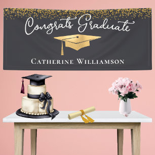 Banderoles Félicitations Custom Elegant Gold Graduate