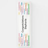 Banderoles Félicitations dans plusieurs langues personnalisab (Vertical)