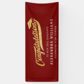 Banderoles Félicitations de diplôme simple moderne bordeaux (Vertical)