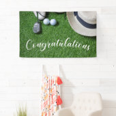 Banderoles Félicitations de golf avec chaussure de golf chape (En situation)