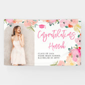 Banderoles Félicitations de graduation fleurie du jardin boho (Horizontal)