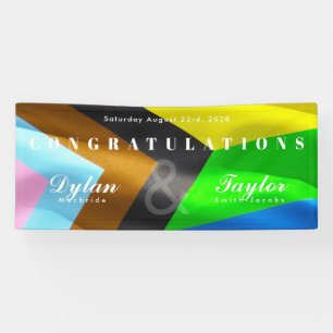 Banderoles Félicitations de mariage gay - Typographie du drap