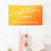 Banderoles Félicitations Décontracté orange et jaune Ombre (En situation)