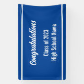 Banderoles Félicitations Deep Blue and White High School (Verticale)