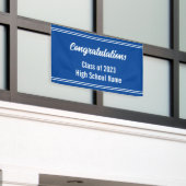 Banderoles Félicitations Deep Blue and White High School (Bâtiment extérieur)