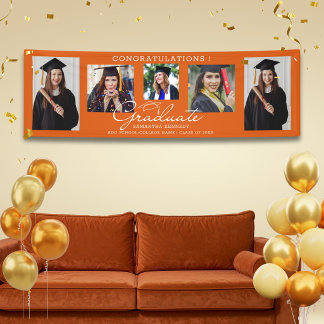 Banderoles Félicitations diplômé 2026 Orange 5 Photo