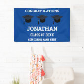 Banderoles Félicitations Diplômé Bleu Graduation (En situation)