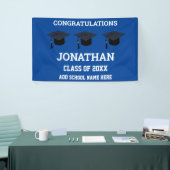 Banderoles Félicitations Diplômé Bleu Graduation (Salon professionnel)