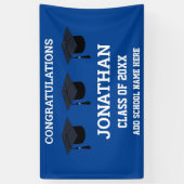 Banderoles Félicitations Diplômé Bleu Graduation (Vertical)