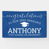 Banderoles Félicitations Diplômé bleu moderne virtuel (Horizontal)