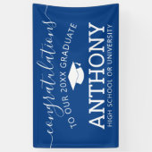 Banderoles Félicitations Diplômé bleu moderne virtuel (Vertical)