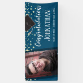 Banderoles Félicitations Diplôme Blue Confetti Photo (Vertical)