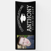 Banderoles Félicitations Diplômé Cap et photo (Vertical)