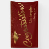 Banderoles Félicitations Diplômé, Classe de Bourgogne d'or (Vertical)