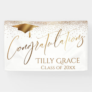 Banderoles Félicitations Diplômé, Classe d'or Confetti