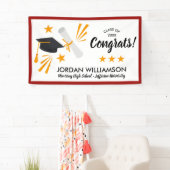 Banderoles Félicitations Diplôme d'études supérieures Casquet (En situation)