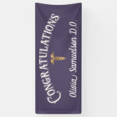 Banderoles Félicitations Diplômé DO Doctor Banner (Vertical)