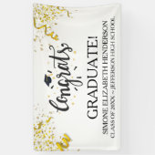 Banderoles Félicitations Diplômé Gold Confetti Streamers Pers (Vertical)