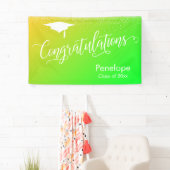 Banderoles Félicitations Diplôme Jaune et Vert Gradient (En situation)