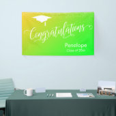 Banderoles Félicitations Diplôme Jaune et Vert Gradient (Salon professionnel)
