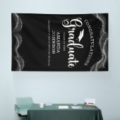 Banderoles Félicitations Diplômé noir blanc (Salon professionnel)