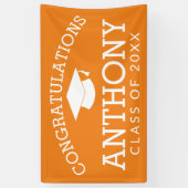 Banderoles Félicitations Diplômé PEUT MODIFIER orange (Vertical)